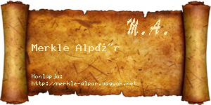 Merkle Alpár névjegykártya